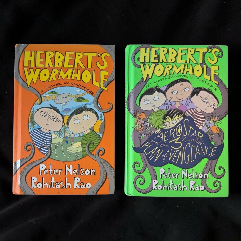 Herbert's Wormhole Hardcover Book Lot (Books 1-2) FIRST EDITIONS Graphic Novels